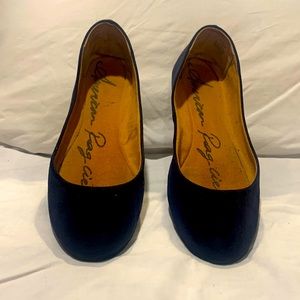 Gently loved faux suede ballet flats